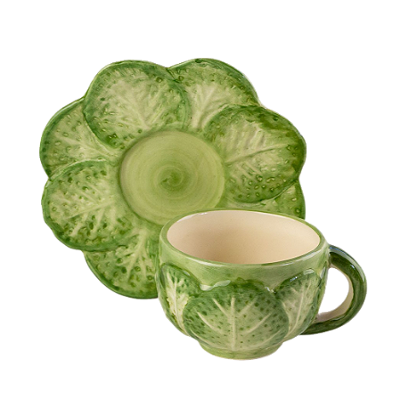 XICARAS DE CHÁ FOLHA CABBAGE