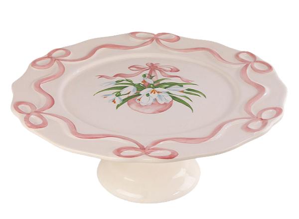 PRATO DE TORTA LAÇO CHARLOTTE ROSA