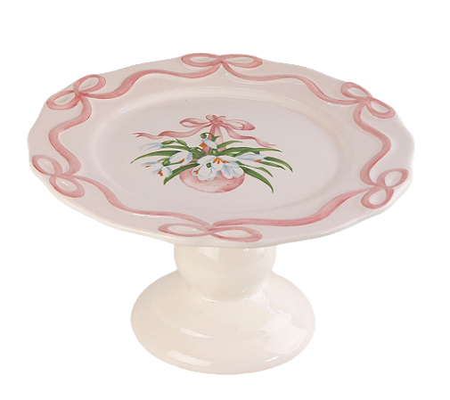 PRATO DE BOLO LAÇO CHARLOTTE ROSA