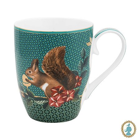 Caneca Grande Squirrel Verde - Winter Wonderland