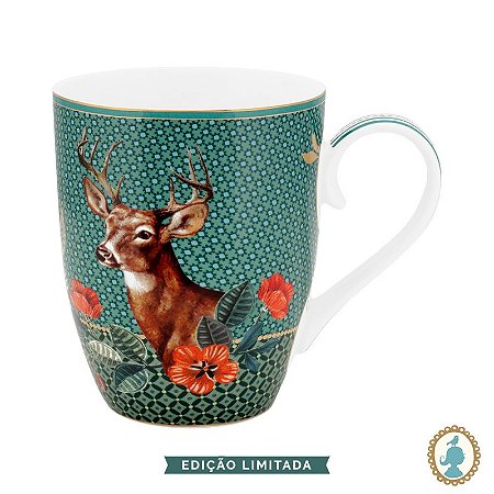 Caneca Grande Deer Verde - Winter Wonderland