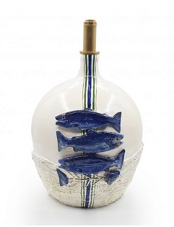 BASE DE ABAJUR GARRAFÃO COM SARDINHAS