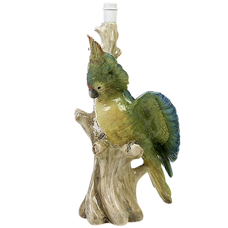 BASE DE ABAJUR CACATUA BIRA NO TRONCO