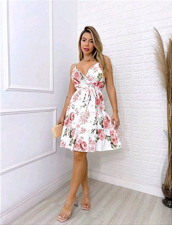Vestido Floral Branco curto