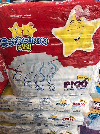 Fralda Infantil Estrelinha Baby - tamanhos P, M, G, XG, XXG