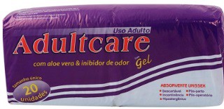 Absorvente Geriátrico Adultcare Plus pacote com 20 unidades - uso unissex