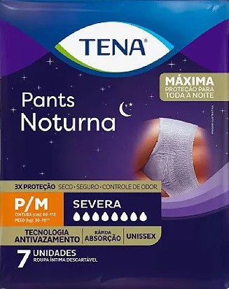 Fralda Geriátrica Tena Noturna Pants fralda calça - Tamanho P/M pacote com 7 unidades - uso unissex