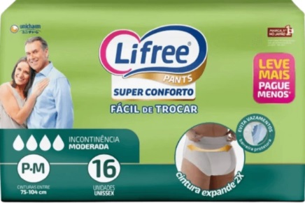 Fralda Geriátrica Lifree fralda calça - Tamanho P/M pacote com 16 unidades - uso unissex