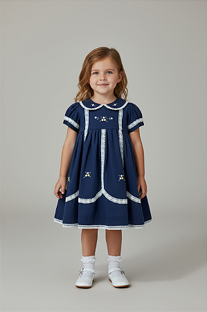 Vestido Bia azul marinho