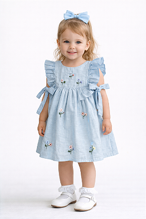 Vestido Bella Azul Bebê