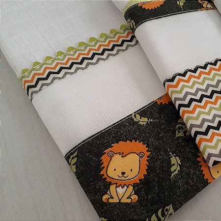 Kit Fralda De Boca Com Barrado Para Personalizar