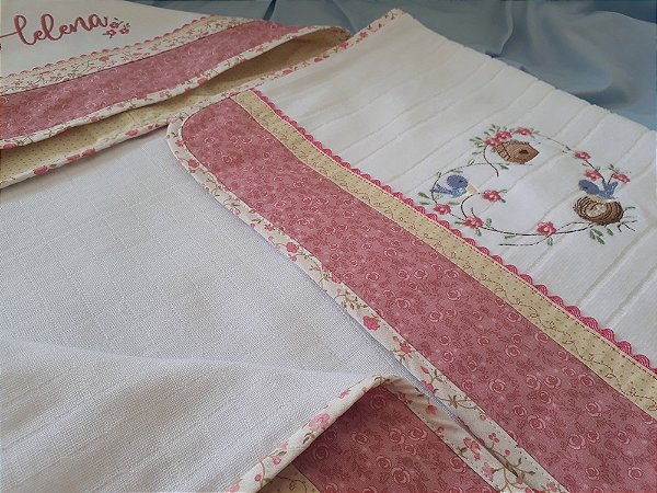 Toalha de Banho com Capuz Forro de Fralda - Personalizada