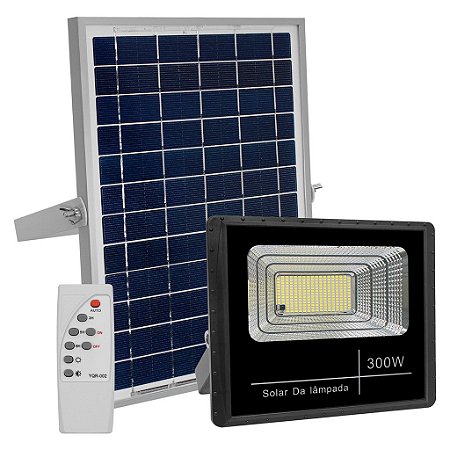 Refletor Led Holofote 300w Placa Solar Bateria Prova D'água - Top.E