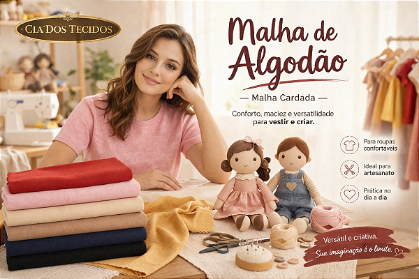 Malha de Algodão Cardada – Fio 30