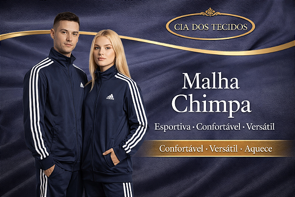 Moletom Chimpa (Helanca Flanelada / Malha Adidas) 100% Poliéster — 1,60 m Largura