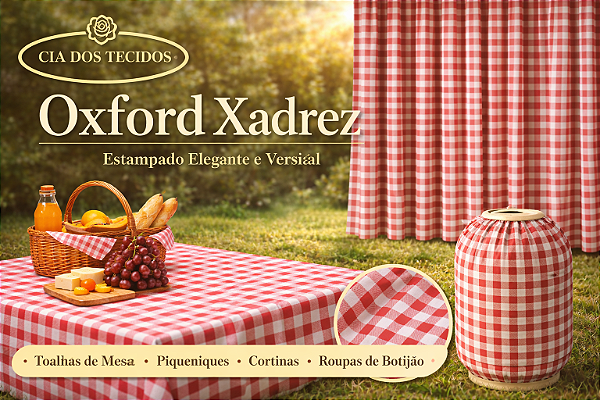 Tecido Oxford Xadrez 100% Poliéster