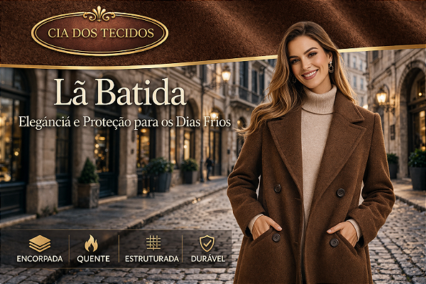 Tecido Lã Batida 100% Poliéster