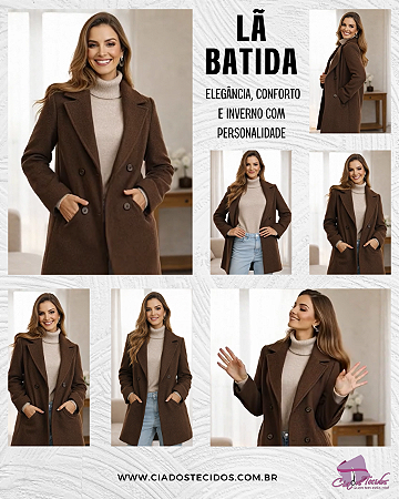 Tecido Lã Batida 100% Poliéster