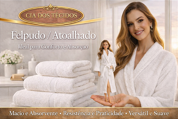 Tecido Felpudo 100% Algodão (Atoalhado)