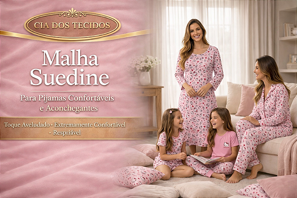 Malha Suedine Fake Estampado (100% Poliéster)