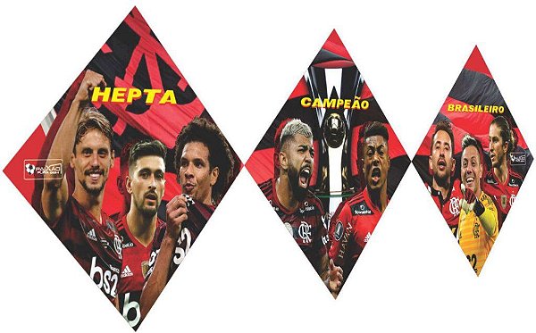 Quadro do Flamengo Heptacampeão Brasileiro 3d Mosaico 03 Peças