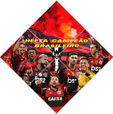 Quadro do Flamengo Heptacampeão Brasileiro 3d Mosaico 04 Peça