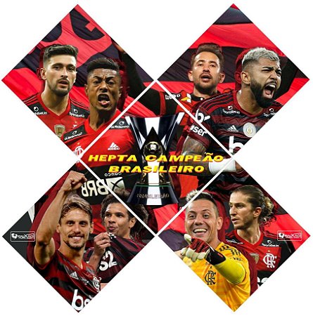 Quadro do Flamengo Heptacampeão Brasileiro 3d Mosaico 05 Peça