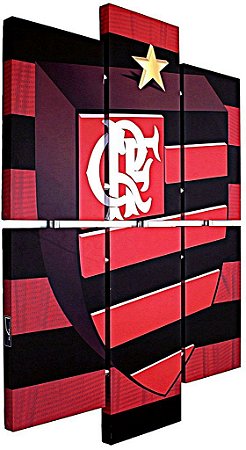 Quadro Escudo do Flamengo nº 01 3d Mosaico 06 Peças
