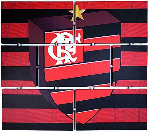 Quadro Escudo do Flamengo nº 01 3d Mosaico 07 Peças