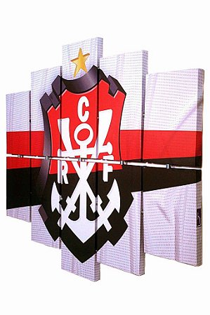 Quadro Escudo do Flamengo nº 02 3d Mosaico 10 Peças