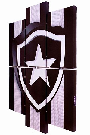 Quadro Escudo do Botafogo 3D mosaico Madeira Tamanho Grande