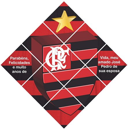 Quadro Escudo do Flamengo nº 01 3d Mosaico 09 Peças Personalizado com a Frase ou Dedicatória a Seu Gosto