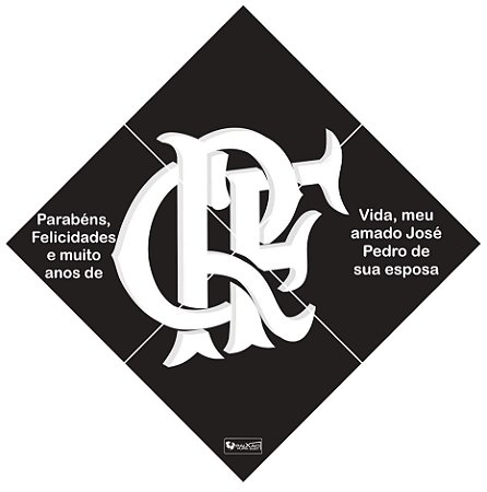 Quadro Escudo do Flamengo nº 03 3d Mosaico 04 Peças Personalizado com a Frase ou Dedicatória a Seu Gosto