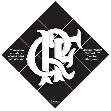 Quadro Escudo do Flamengo nº 03 3d Mosaico 09 Peças Personalizado com a Frase ou Dedicatória a Seu Gosto