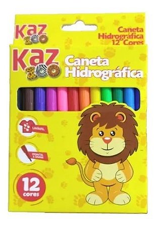 Caneta Hidrográfica 12 Cores