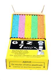 Giz Escolar Cilindrico Colorido