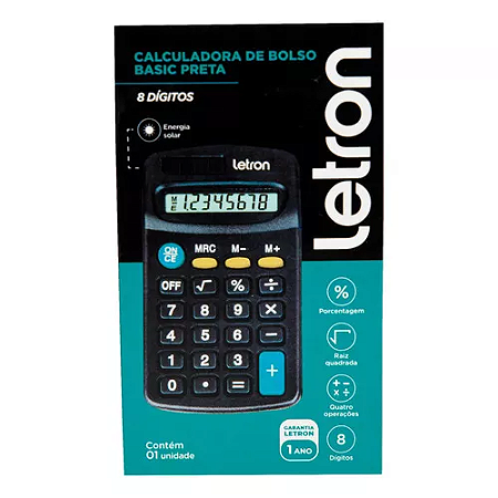Calculadora de Bolso Basic Preta