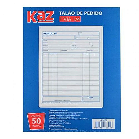Talão de Pedido 1/4