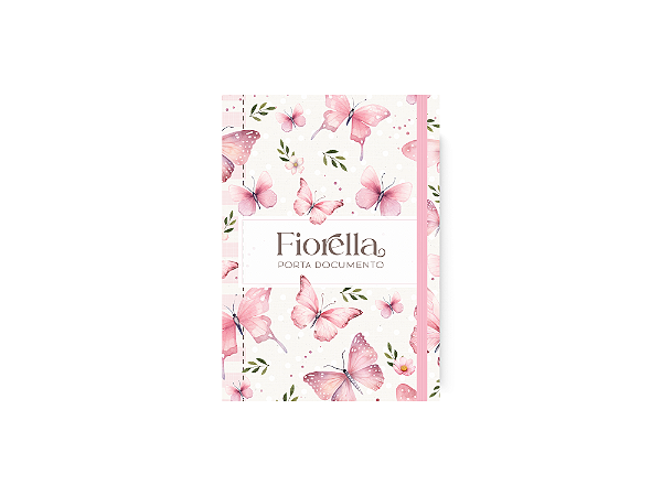 Porta documentos - Borboletas Rosa