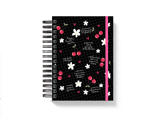 Planner 2026 -Cerejas fundo preto