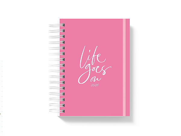 Planner 2026 - Life goes on - rosa pink