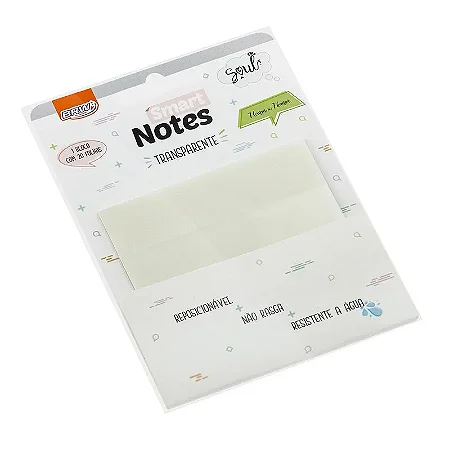 Bloco Adesivo Transparente Smart Notes BRW