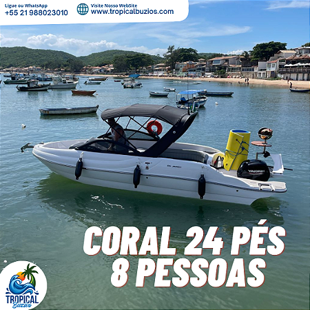04 HORAS - 24 pés Coral  - até 08 Pessoas