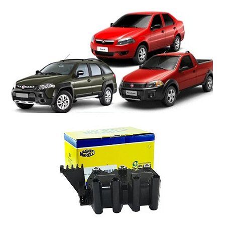 BOBINA IGNIÇÃO BRAVA 99/03 1.6 DOBLO 01/03 1.6 MAREA 05/07 1.6 PALIO SIENA STRADA 96/03 1.6 16V 99 00 01 02 03 04 05 06 07 BI0040MM