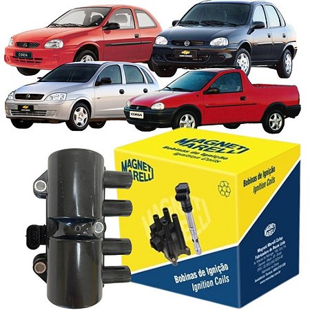 BOBINA IGNIÇÃO CORSA 1.0/1.6 98/05 CORSA 02/08 98 99 00 01 02 03 04 05 06 07 08 09 10 11 12 TIGRA (4 PINOS) "MM" BI0013MM/BO027