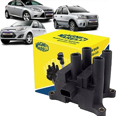 BOBINA IGNIÇÃO ECOSPORT 1.6 ROCAM SIGMA 12/15 FIESTA 1.0/1.5/1.6 12/15 KA 1.0/1.5/1.6 SIGMA ROCAM 12/14 (CONECTOR 3 PINOS) 12 13 14 15 CM5G12029F/BI0100MM
