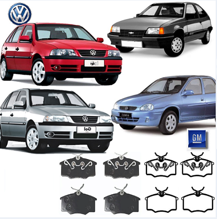 PASTILHA FREIO GOL PARATI SAVEIRO G2 G3 G4 1.0/1.6/1.8/2.0 8V/16V 96 97 98 99 00 01 02 03 04 05 06 07 08 CORSA KADETT IPANEMA 1.0/1.4/1.6/1.8/2.0 96 97 98 99 00 ECO1038/SYL1086/N-239