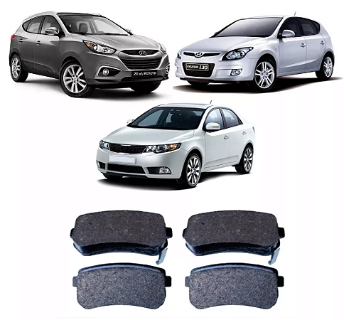 PASTILHA FREIO TRASEIRO TRASEIRA i30 ix35 SONATA TUCSON 2.0/2.4 16V CANDEZA CERATO PICANTO RIO SPORTAGE 1.4/1.5/1.6/2.0/3.5 16V/24V V6 09 10 11 12 13 14 15 16 ECO1490/SYL3273/N-1259/N-1267
