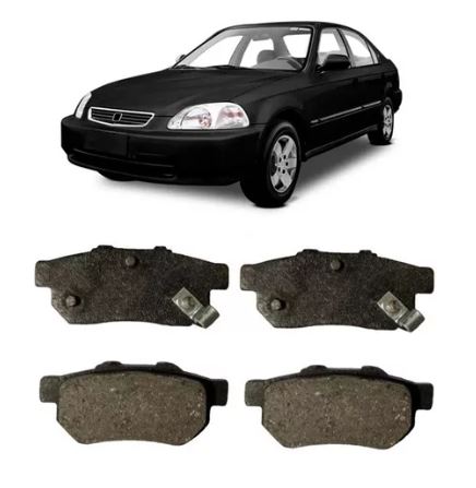 PASTILHA FREIO TRASEIRO TRASEIRA HONDA CIVIC 96/00 1.3/1.4/1.5/1.6 NEW FIT 09/14 96 97 98 99 00 01 02 03 04 05 06 07 08 09 10 11 12 13 14 ECO1639/SYL1259/N1396