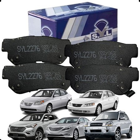 PASTILHA FREIO TRASEIRO TRASEIRA AZERA 3.3 V6 ELANTRA 07/ SANTA FÉ 01/06 2.7 V6 SONATA 01/10 TUCSON 04/12 KIA SPORTAGE 2.0/2.7 05/10 01 02 03 04 05 06 07 08 09 10 ECO1440/SYL2276/N1233